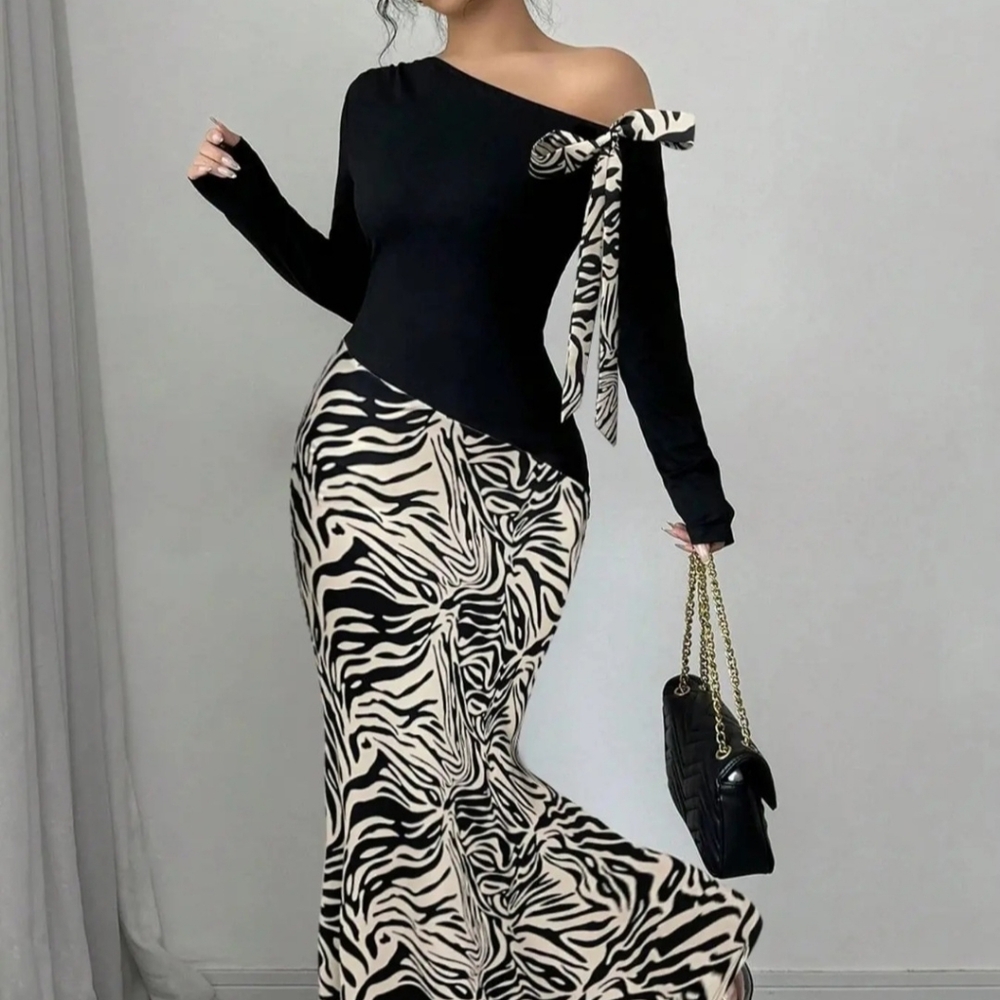 Zebra Print Maxi Skirt